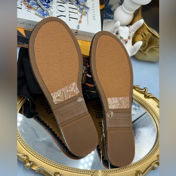 🆕 GIANNI BINI 🧿 NWOB JaxsonTwo Black & Rainbow Striped Linen Slide Sandal, Sz6 - Picture 13 of 15